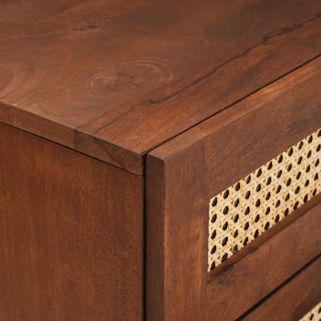 Nattbord Brun 50 x 33 x 60 cm Flette og solid mango tre