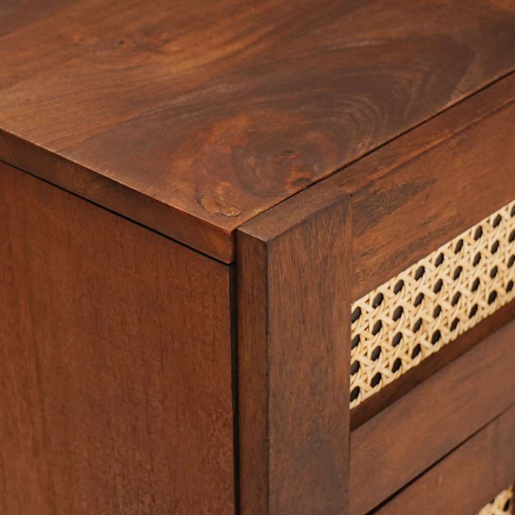 Nattbord Brun 50 x 33 x 60 cm Flette og solid mango tre