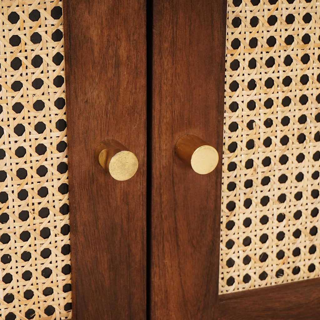 Nattbord Brun 50 x 33 x 60 cm Flette og solid mango tre