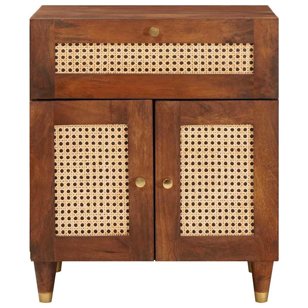 Nattbord Brun 50 x 33 x 60 cm Flette og solid mango tre