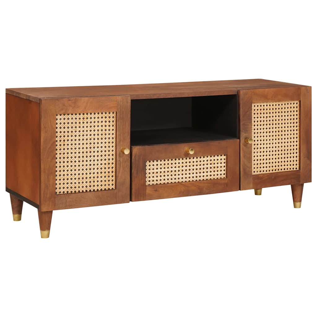 TV-skap med skuff Brun 105 x 33,5 x 46 cm Massiv mango tre