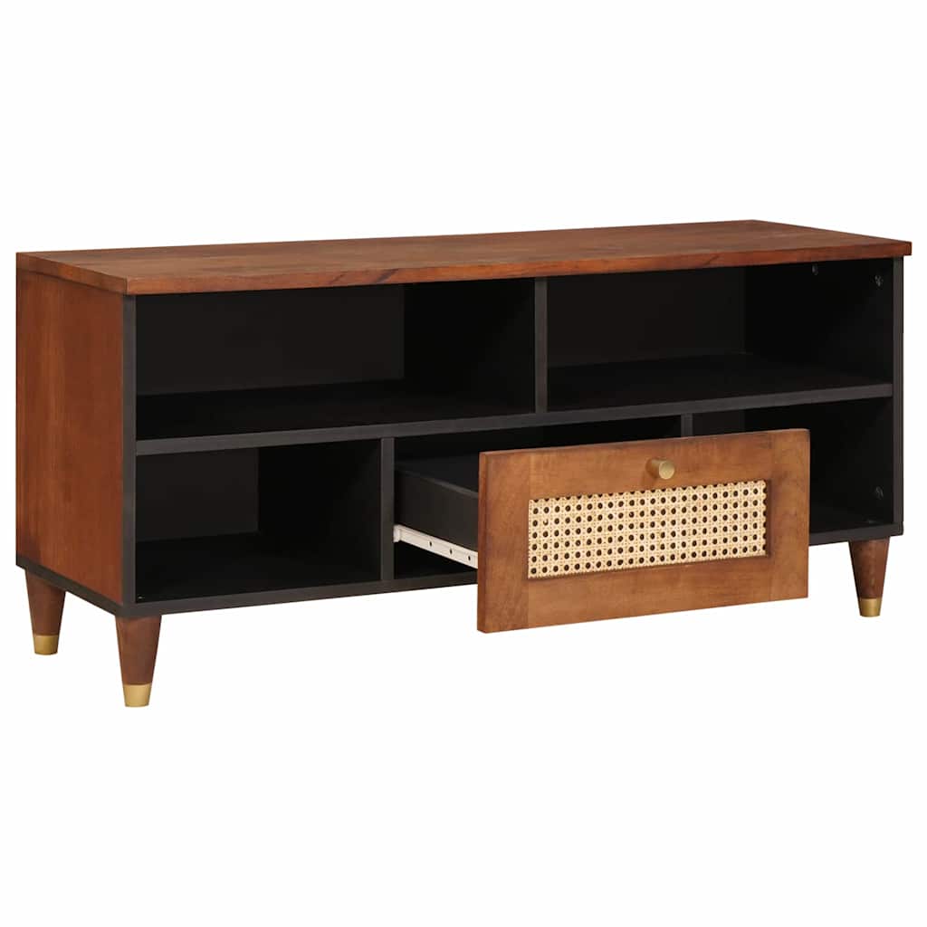 TV-skap med skuff Brun 100 x 33,5 x 46 cm Massiv mango tre