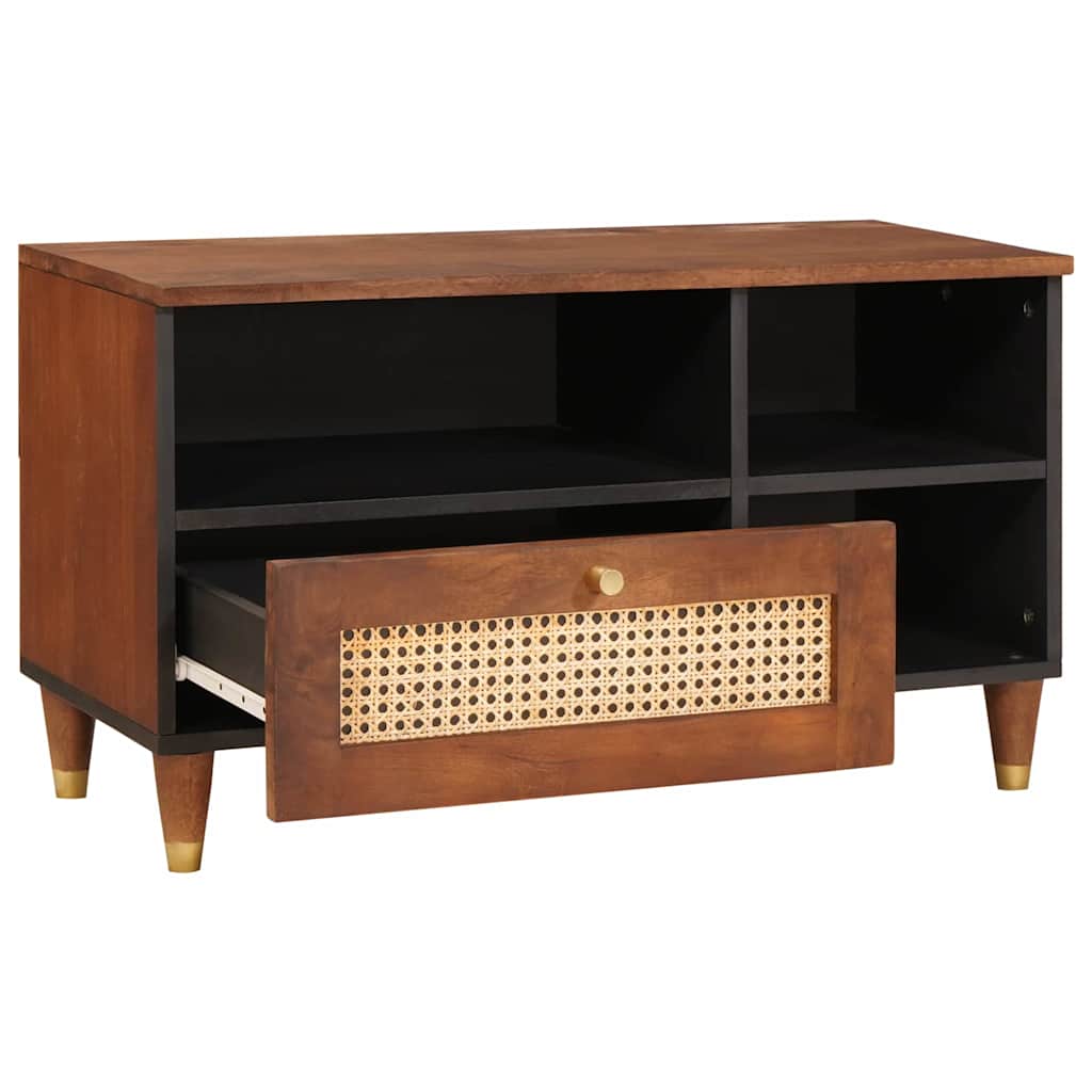 TV-skap med skuff Brun 80 x 33,5 x 46 cm Massiv mango tre