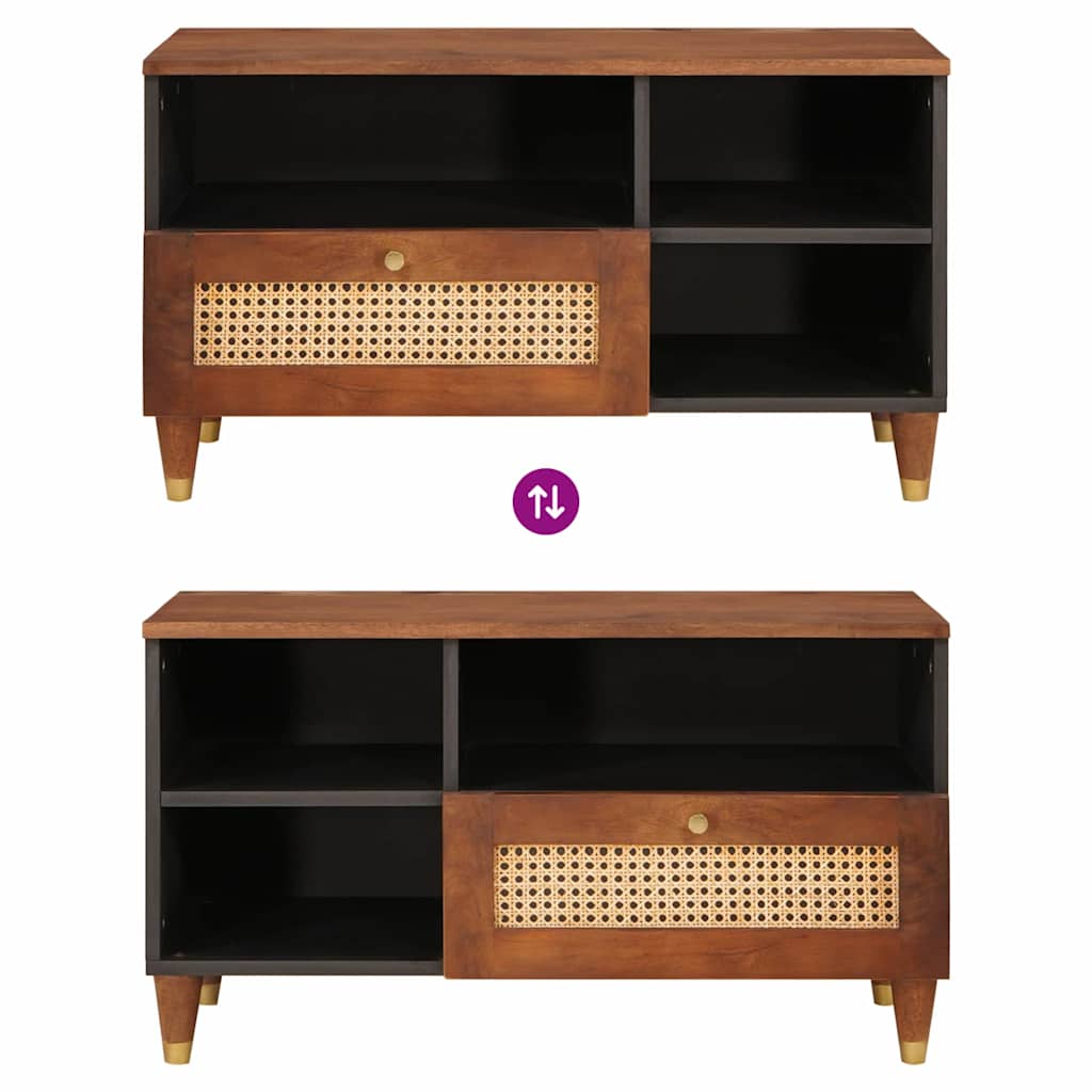 TV-skap med skuff Brun 80 x 33,5 x 46 cm Massiv mango tre