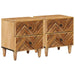 Nattbord 2 pcs Brun 40 x 33,5 x 46 cm Massiv mango tre