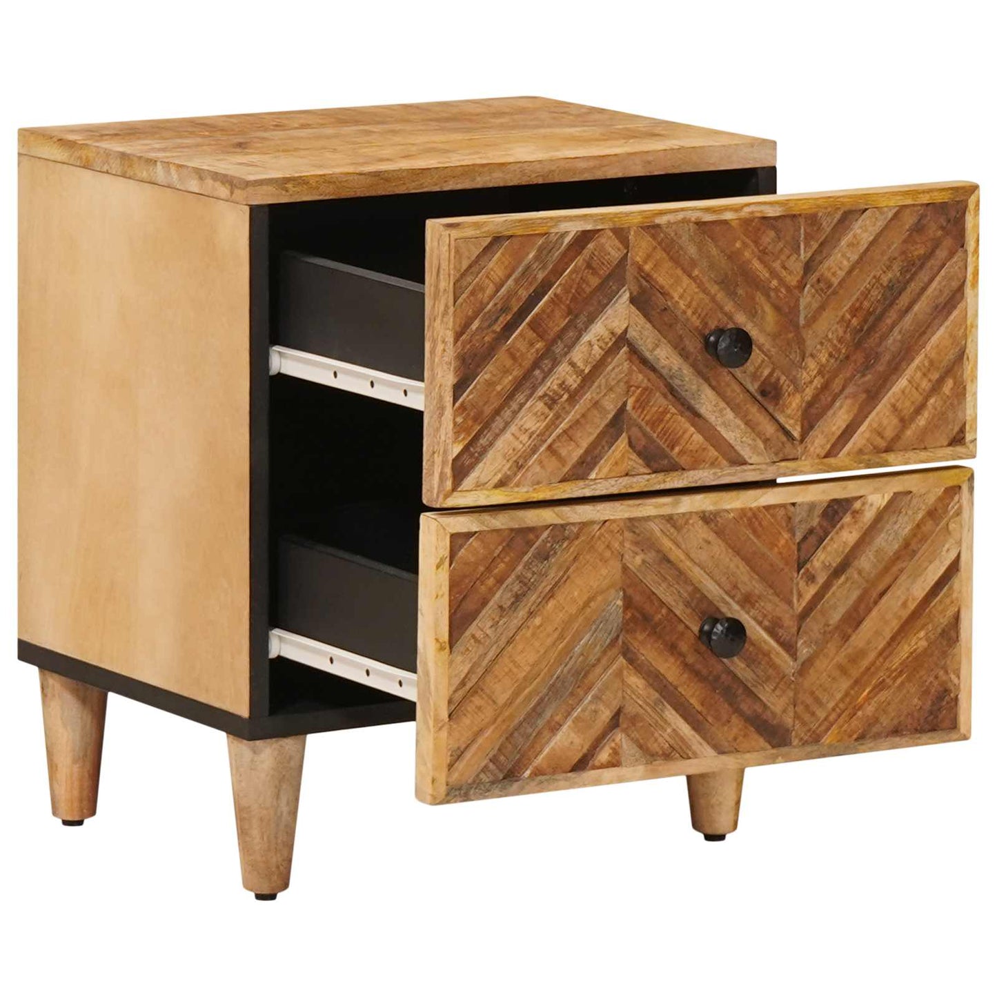 Nattbord 2 pcs Brun 40 x 33,5 x 46 cm Massiv mango tre