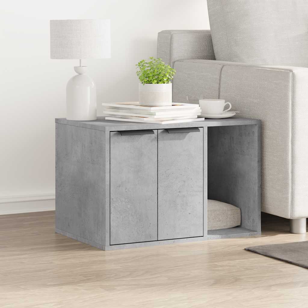 Skap til kattetoalett betonggrå 60x40x40 cm konstruert tre vidaXL