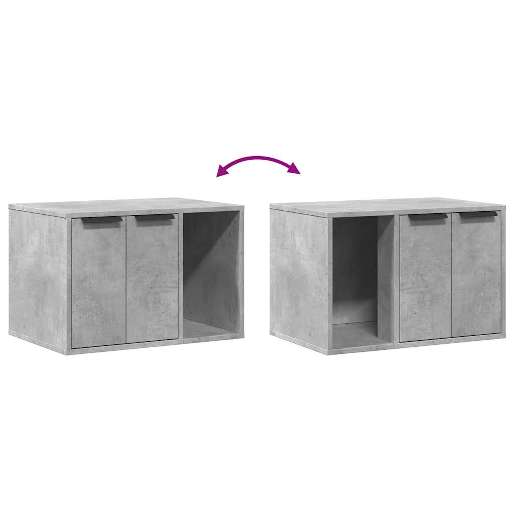 Skap til kattetoalett betonggrå 60x40x40 cm konstruert tre vidaXL