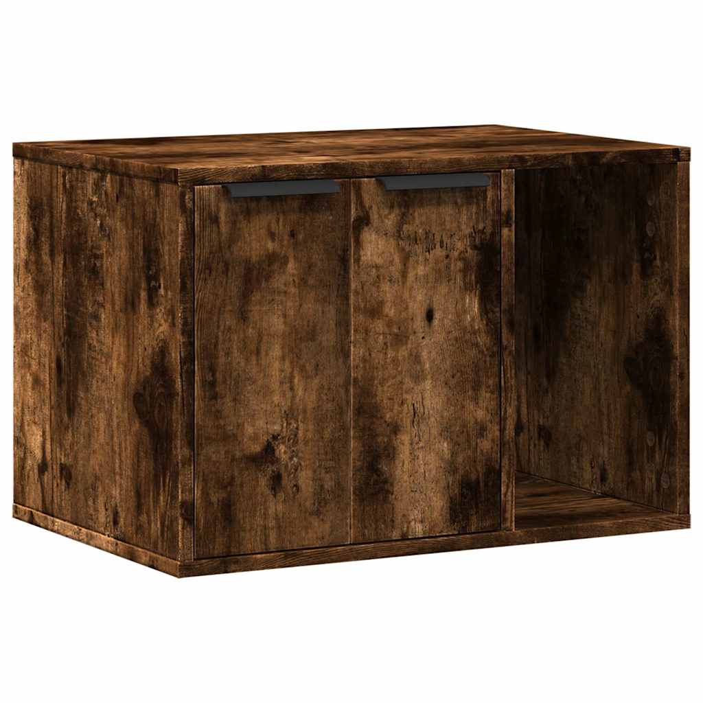 Skap til kattetoalett røkt eik 60x40x40 cm konstruert tre vidaXL