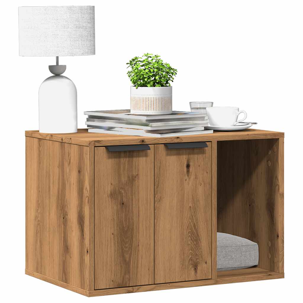 Skap til kattetoalett artisan eik 60x40x40 cm konstruert tre vidaXL