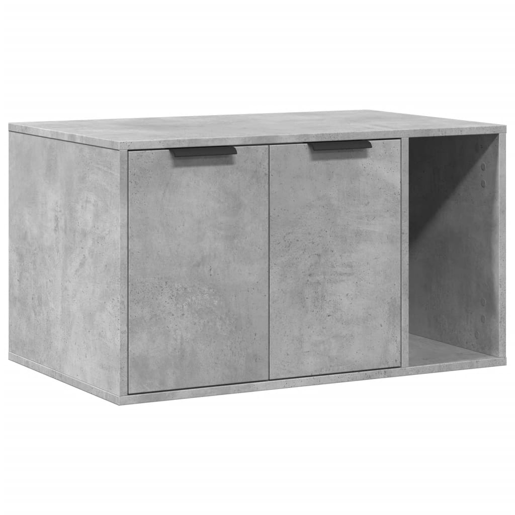 Skap til kattetoalett betonggrå 80x50x45 cm konstruert tre