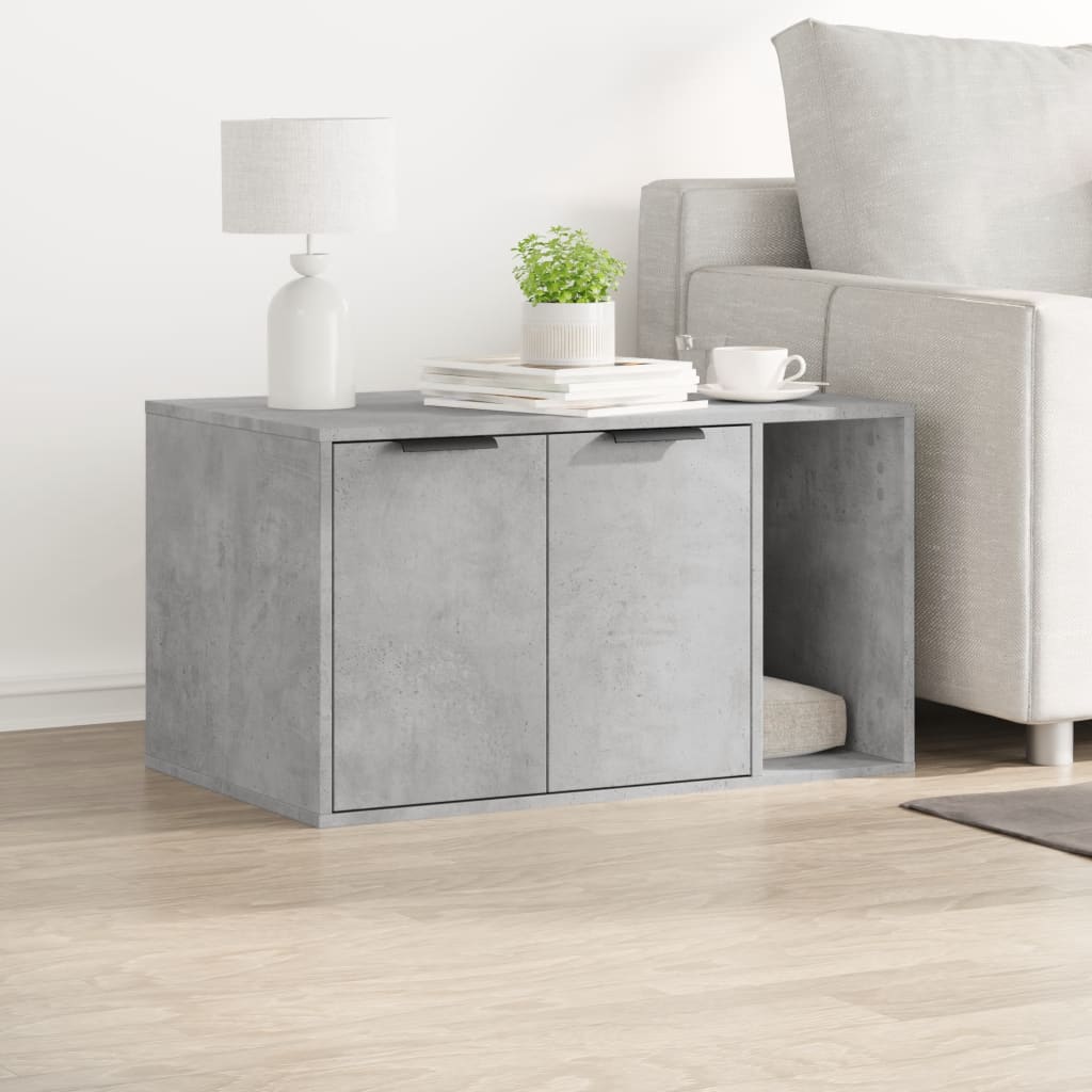 Skap til kattetoalett betonggrå 80x50x45 cm konstruert tre