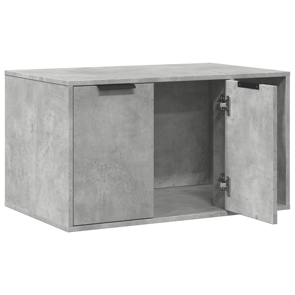 Skap til kattetoalett betonggrå 80x50x45 cm konstruert tre