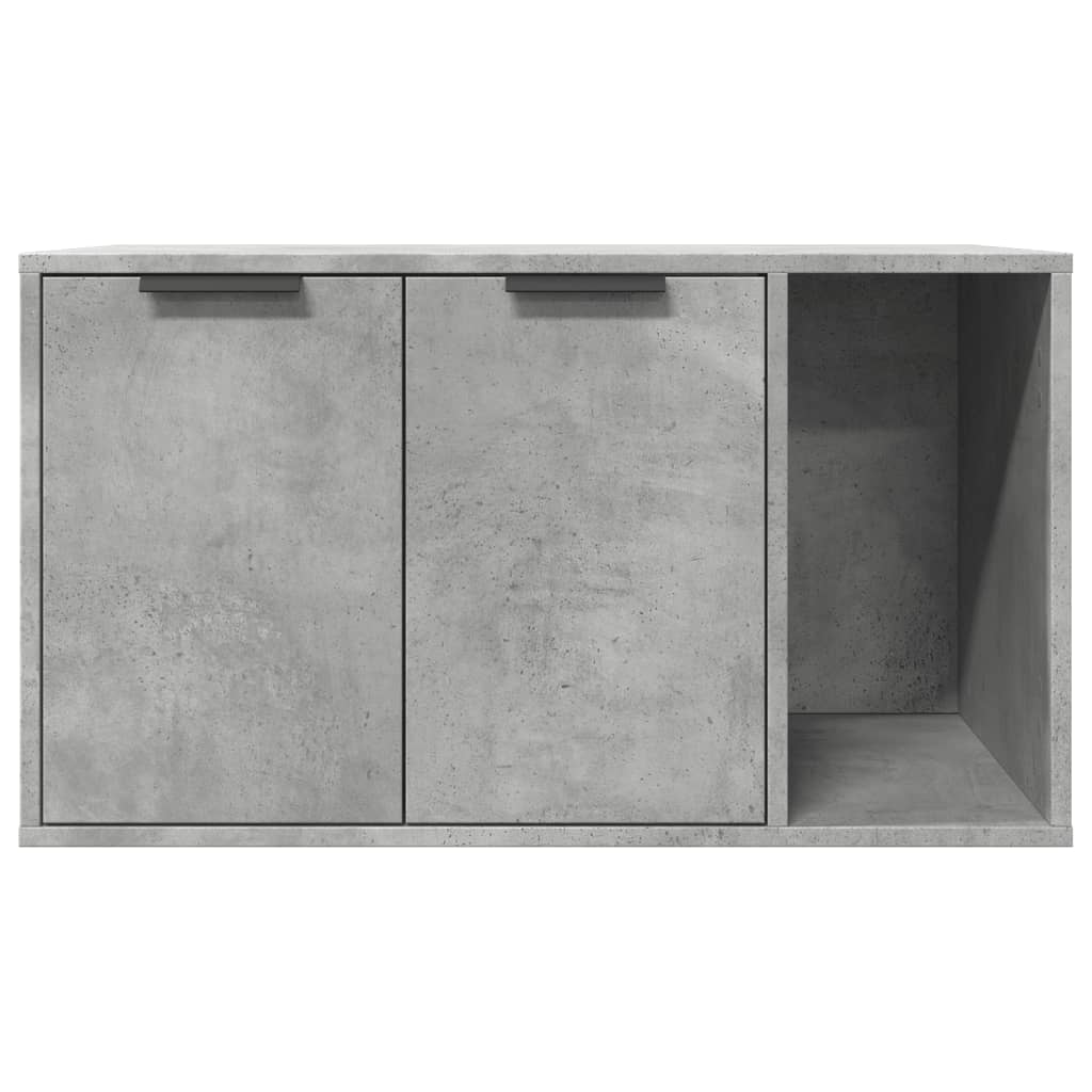 Skap til kattetoalett betonggrå 80x50x45 cm konstruert tre