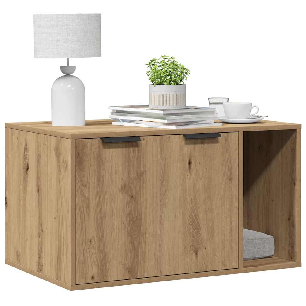 Skap til kattetoalett artisan eik 80x50x45 cm konstruert tre vidaXL