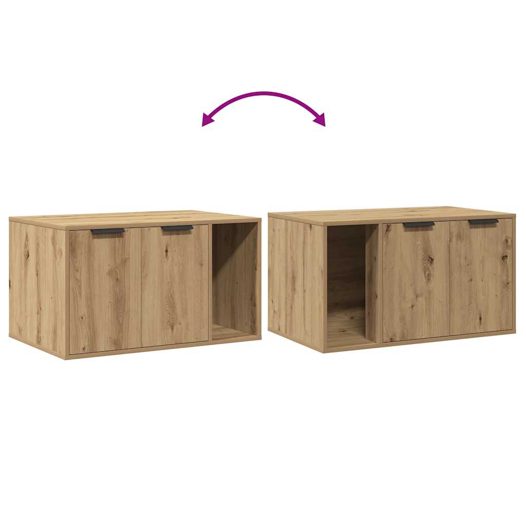 Skap til kattetoalett artisan eik 80x50x45 cm konstruert tre vidaXL