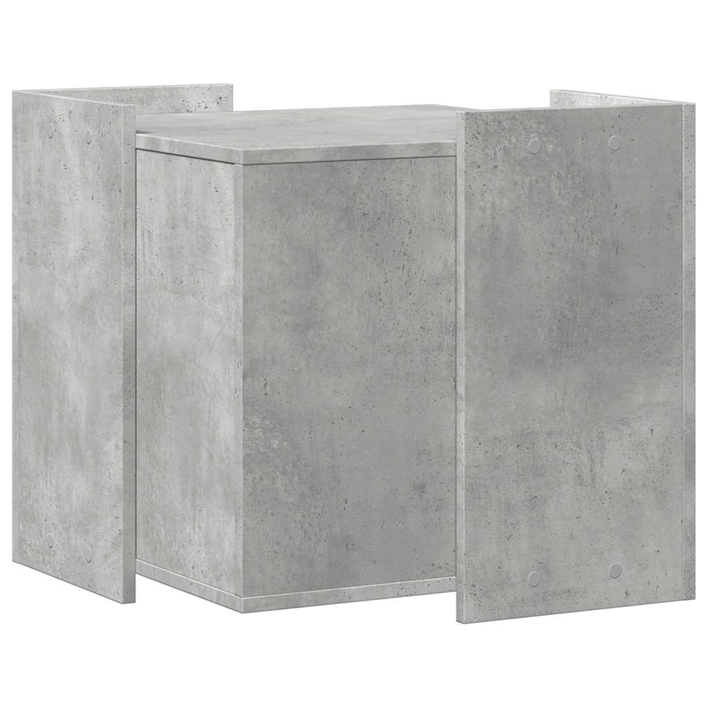 Skap til kattetoalett betonggrå 53x53x51 cm konstruert tre