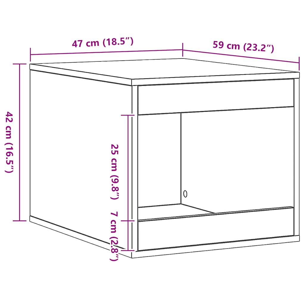 Skap til kattetoalett artisan eik 47x59x42 cm konstruert tre