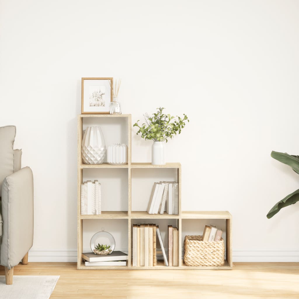 Romdeler bokhylle 3 lag sonoma eik 99x29x99 cm konstruert tre