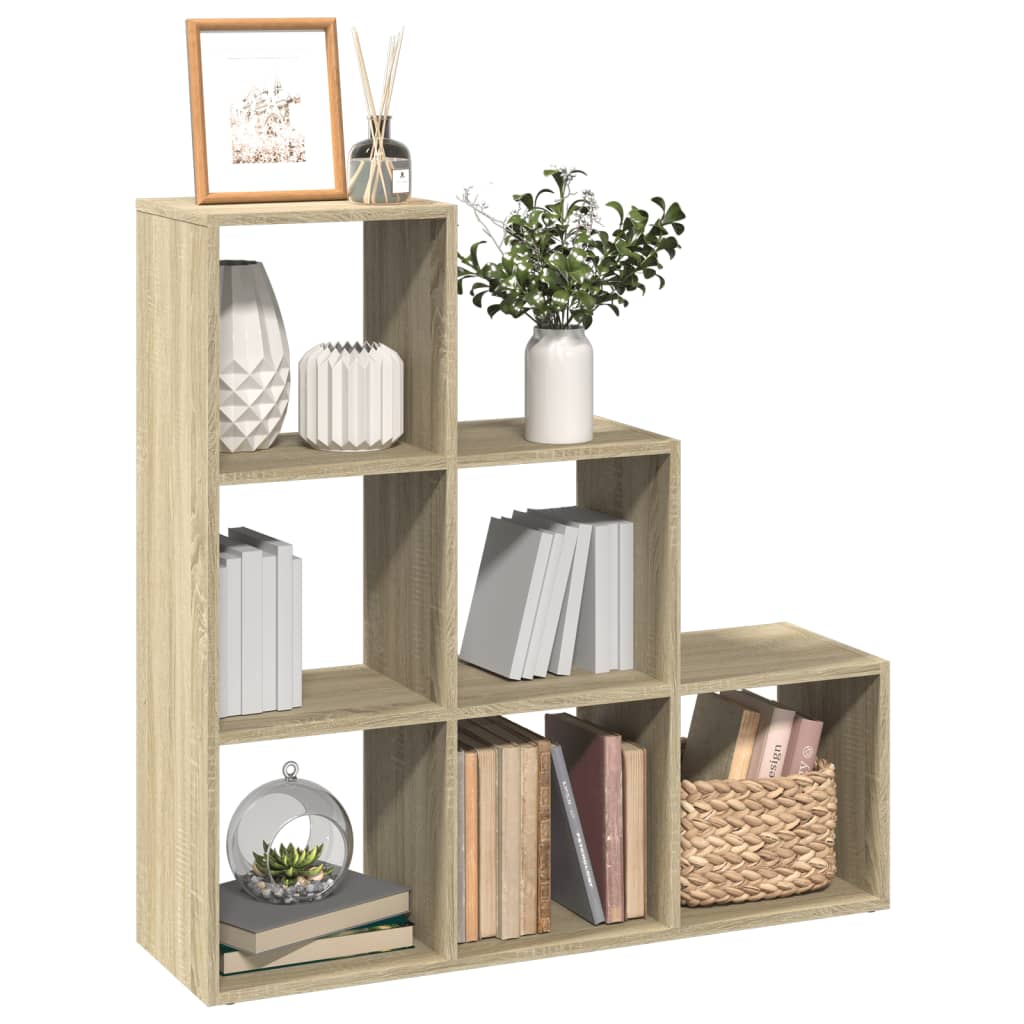 Romdeler bokhylle 3 lag sonoma eik 99x29x99 cm konstruert tre