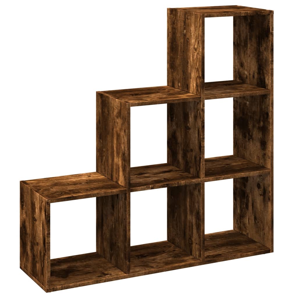 Romdeler bokhylle 3 etasjer svart 99x29x99 cm konstruert tre
