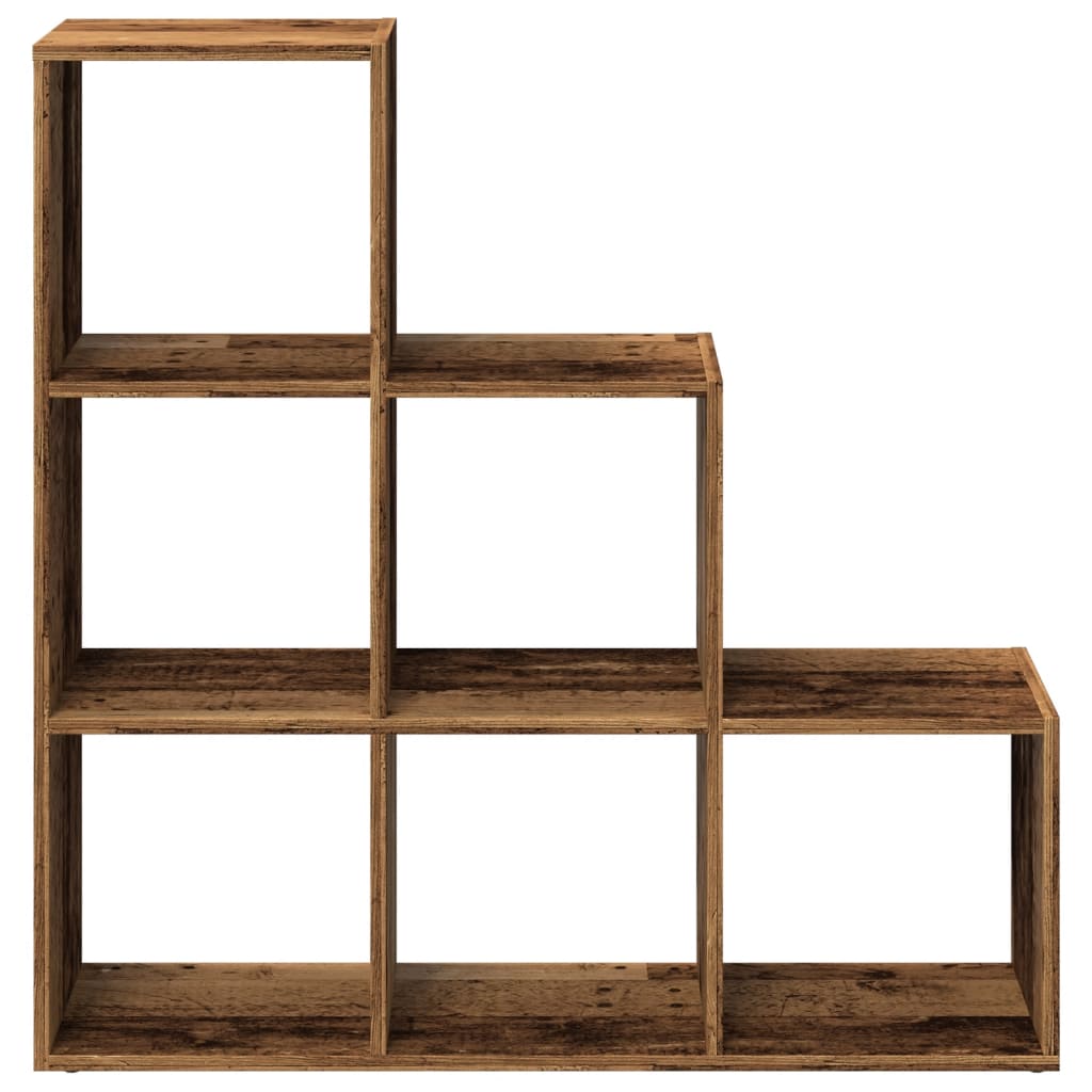 Romdeler bokhylle 3 lag gammelt eik 99x29x99 cm konstruert tre