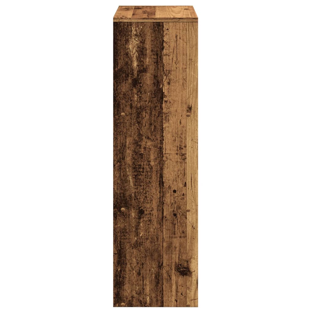 Romdeler bokhylle 3 lag gammelt eik 99x29x99 cm konstruert tre