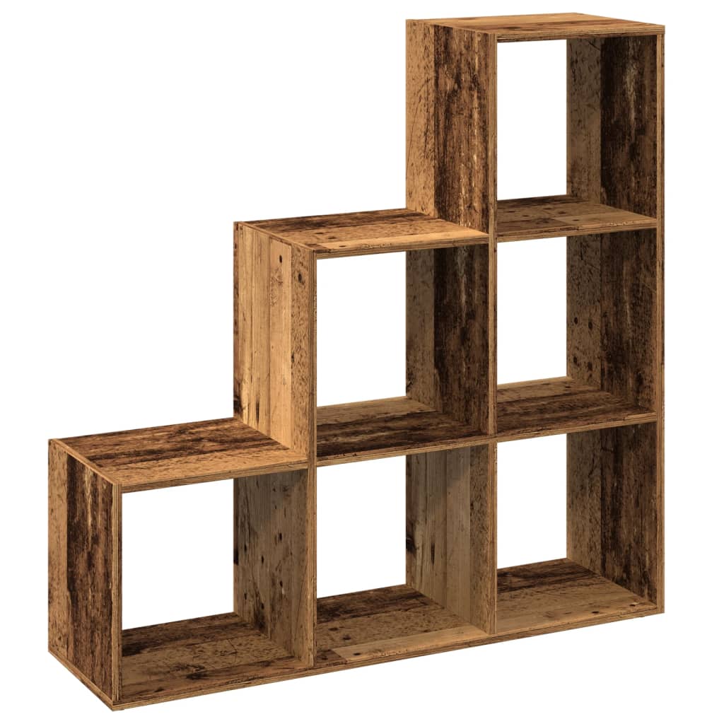 Romdeler bokhylle 3 lag gammelt eik 99x29x99 cm konstruert tre