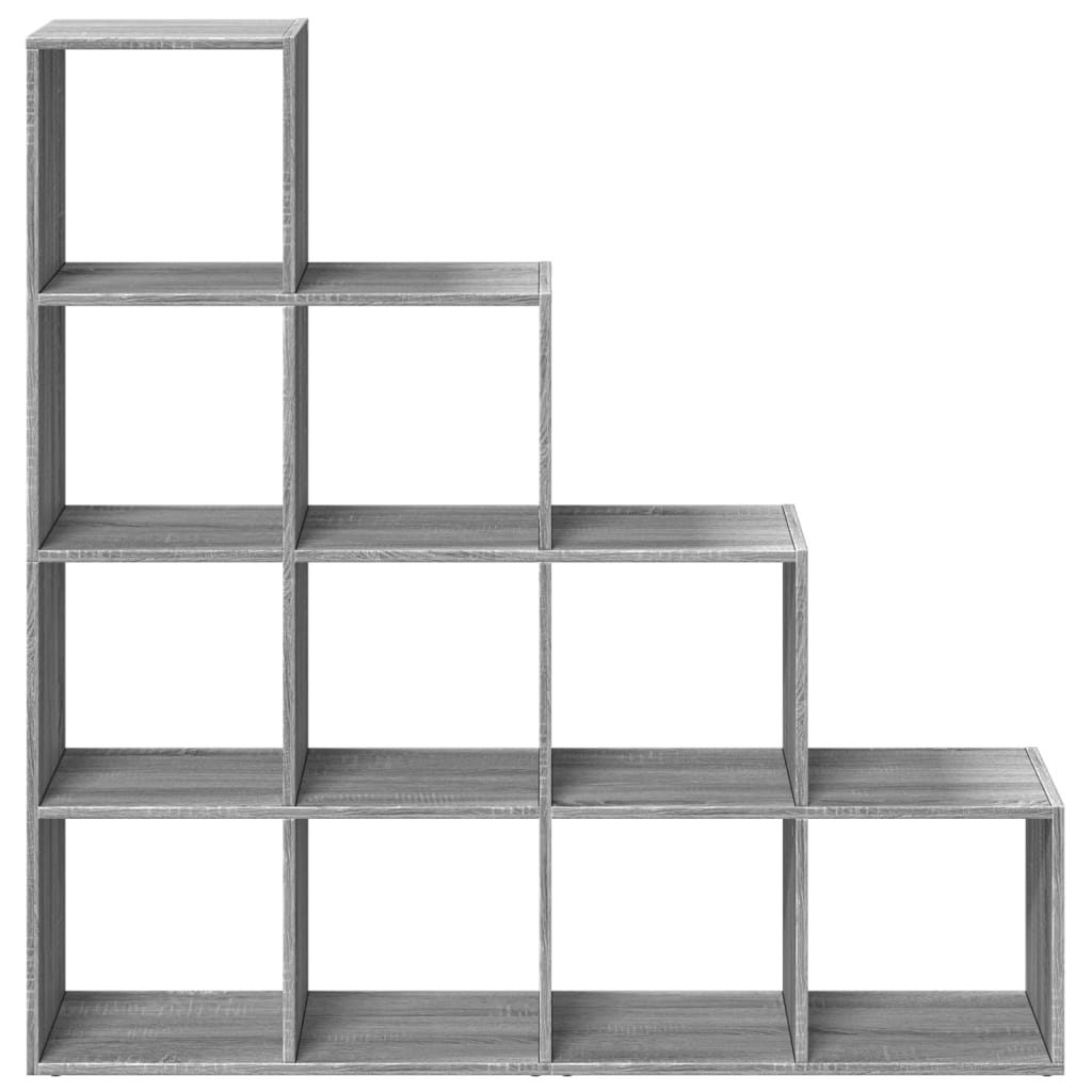 Bokhylle 4 etasjer grå sonoma 131,5x29x131,5 cm konstruert tre