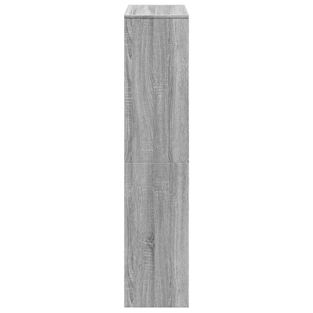 Bokhylle 4 etasjer grå sonoma 131,5x29x131,5 cm konstruert tre