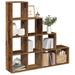 Bokhylle 4 etasjer gammelt eik 131,5x29x131,5 cm konstruert tre
