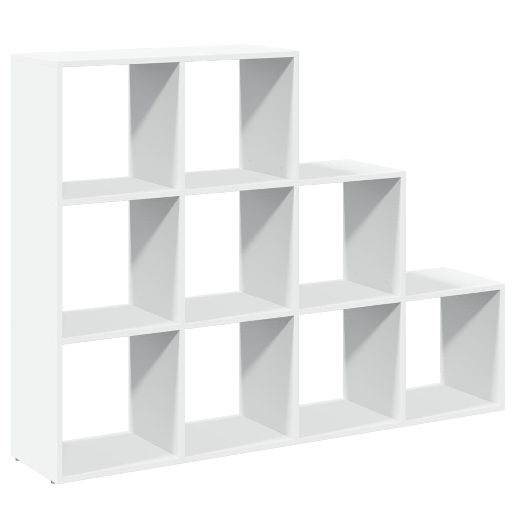 Bokhylle 3 etasjer hvit 137,5x29x103,5 cm konstruert tre