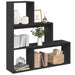Romdeler bokhylle 3 etasjer svart 123x29x123 cm konstruert tre