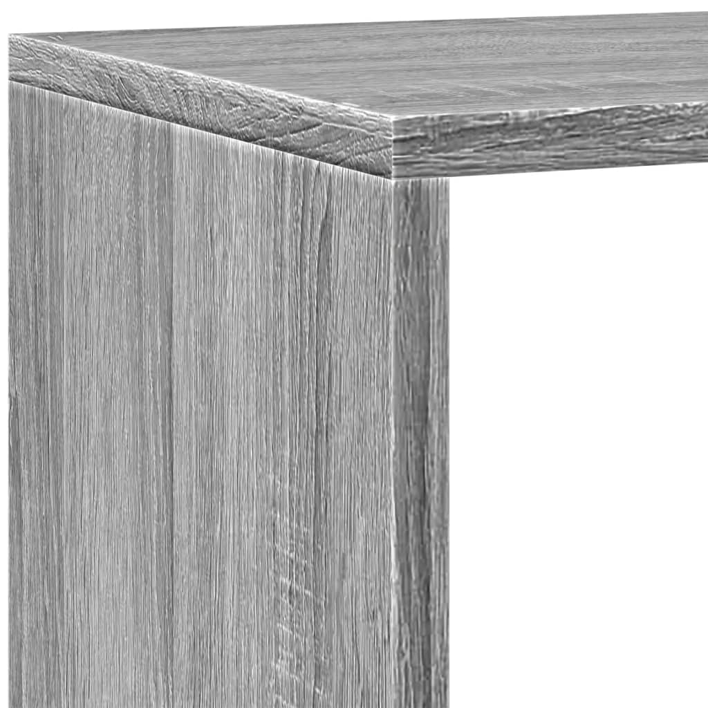Bokhylle 4 etasjer grå sonoma 143,5x29x143,5 cm konstruert tre