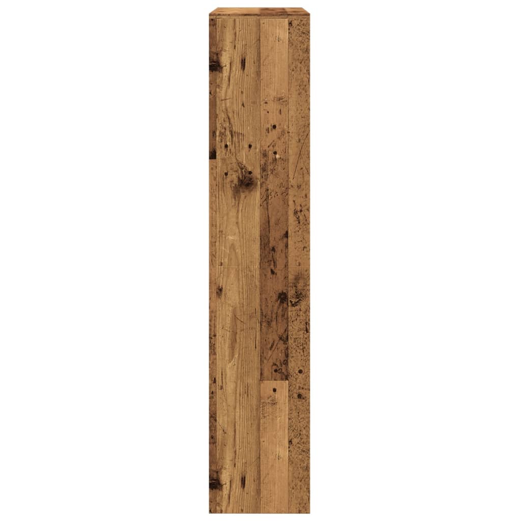 Bokhylle 4 etasjer gammelt eik 143,5x29x143,5 cm konstruert tre