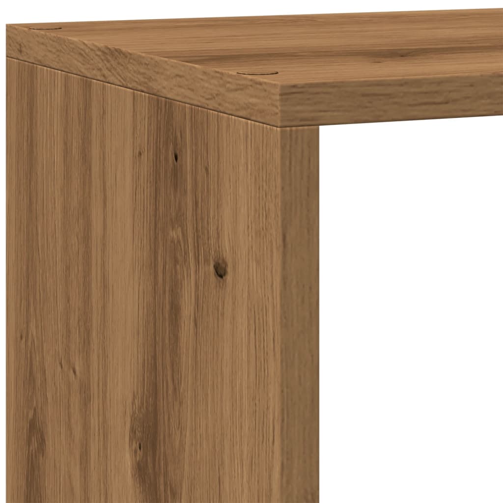 Bokhylle 4 etasjer artisan eik 143,5x29x143,5 cm konstruert tre