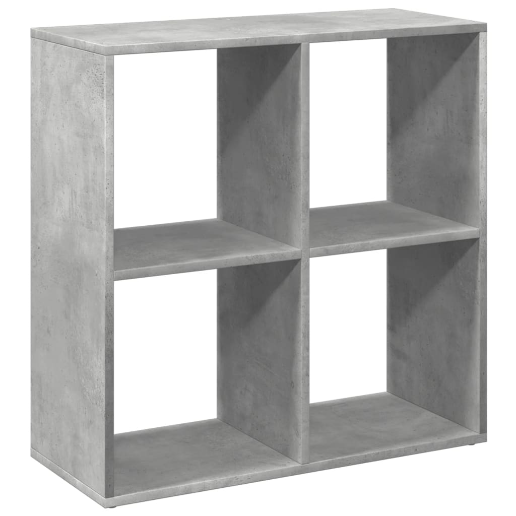 Romdeler bokhylle betonggrå 69,5x29x69,5 cm konstruert tre