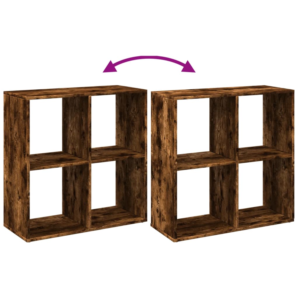 Romdeler bokhylle røkt eik 69,5x29x69,5 cm konstruert tre
