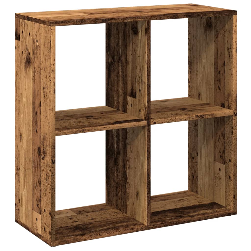 Romdeler bokhylle gammel tre 69,5x29x69,5 cm konstruert tre