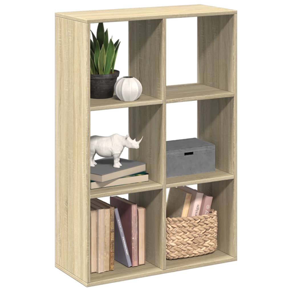 Romdeler bokhylle sonoma eik 69,5x29x103,5 cm konstruert tre