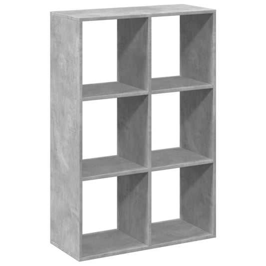 Romdeler bokhylle betonggrå 69,5x29x103,5 cm konstruert tre