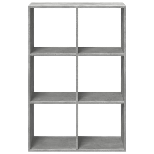Romdeler bokhylle betonggrå 69,5x29x103,5 cm konstruert tre