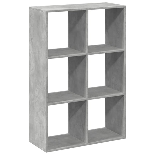 Romdeler bokhylle betonggrå 69,5x29x103,5 cm konstruert tre