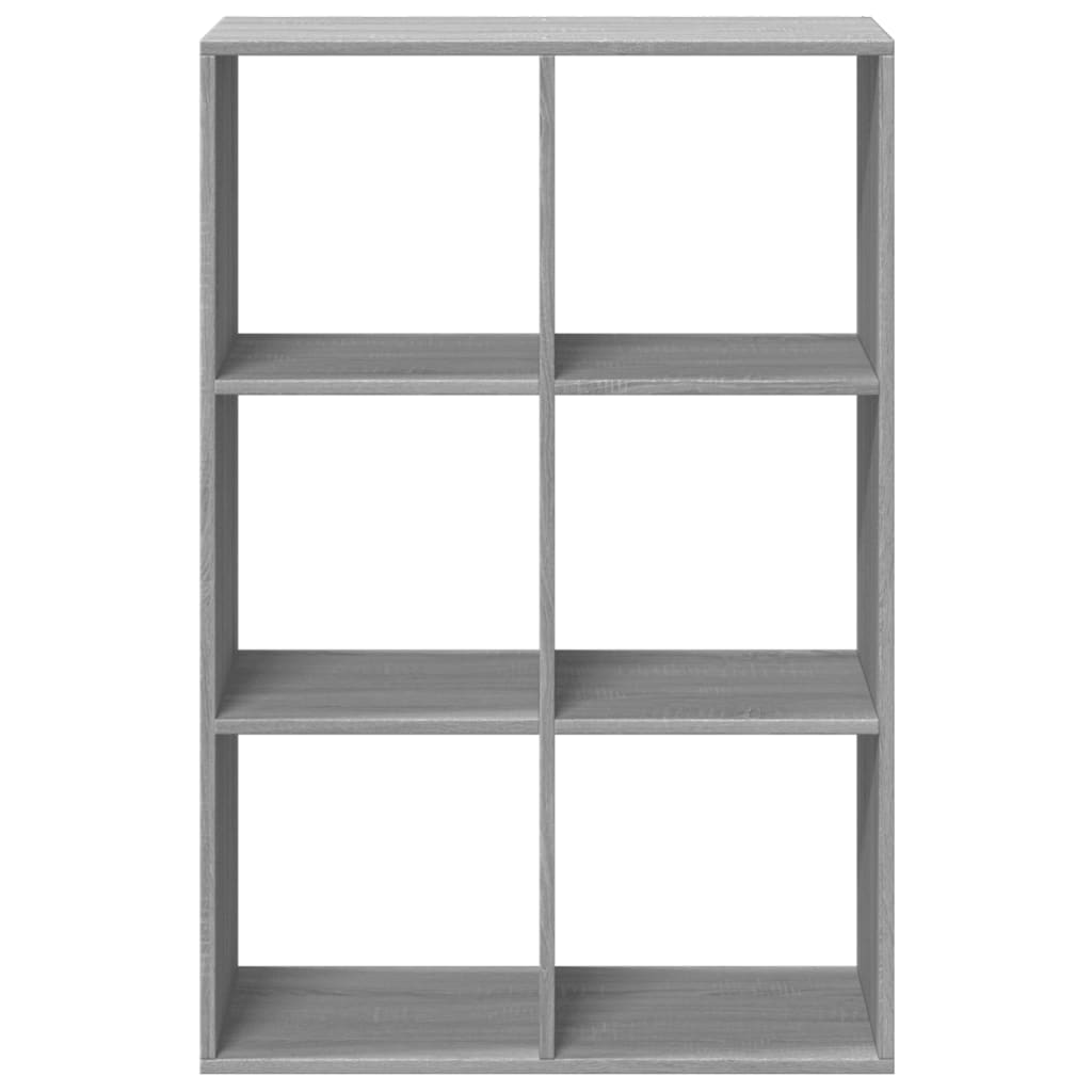 Romdeler bokhylle grå sonoma 69,5x29x103,5 cm konstruert tre