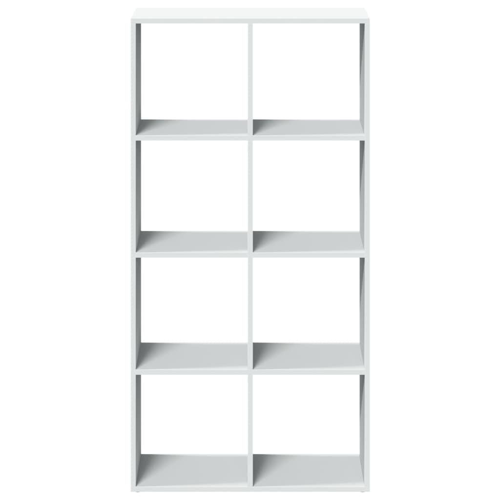 Romdeler bokhylle hvit 69,5x29x137,5 cm konstruert tre