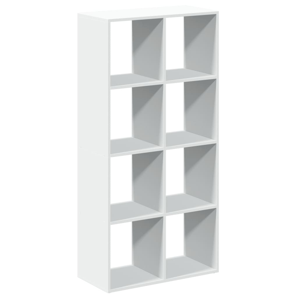 Romdeler bokhylle hvit 69,5x29x137,5 cm konstruert tre