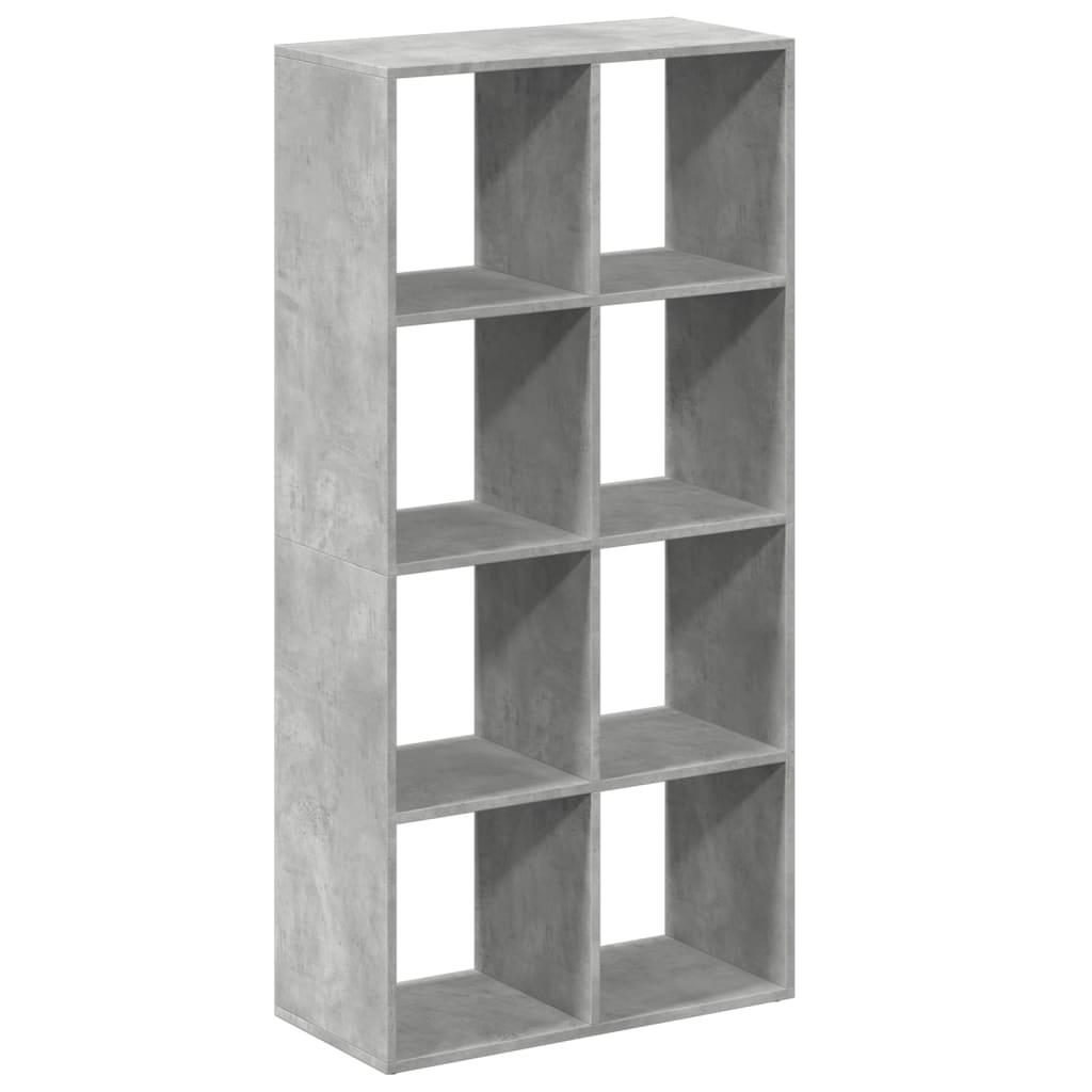 Romdeler bokhylle betonggrå 69,5x29x137,5 cm konstruert tre