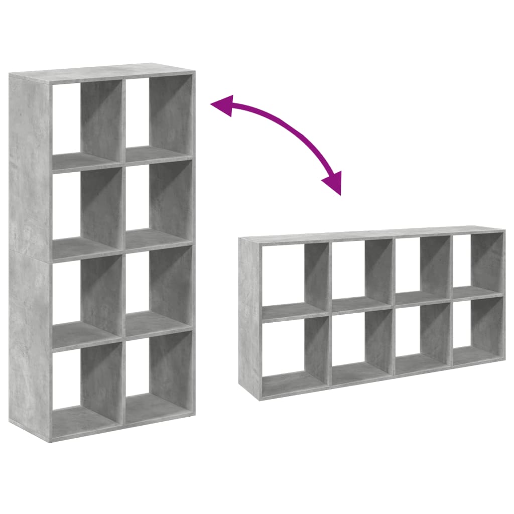 Romdeler bokhylle betonggrå 69,5x29x137,5 cm konstruert tre