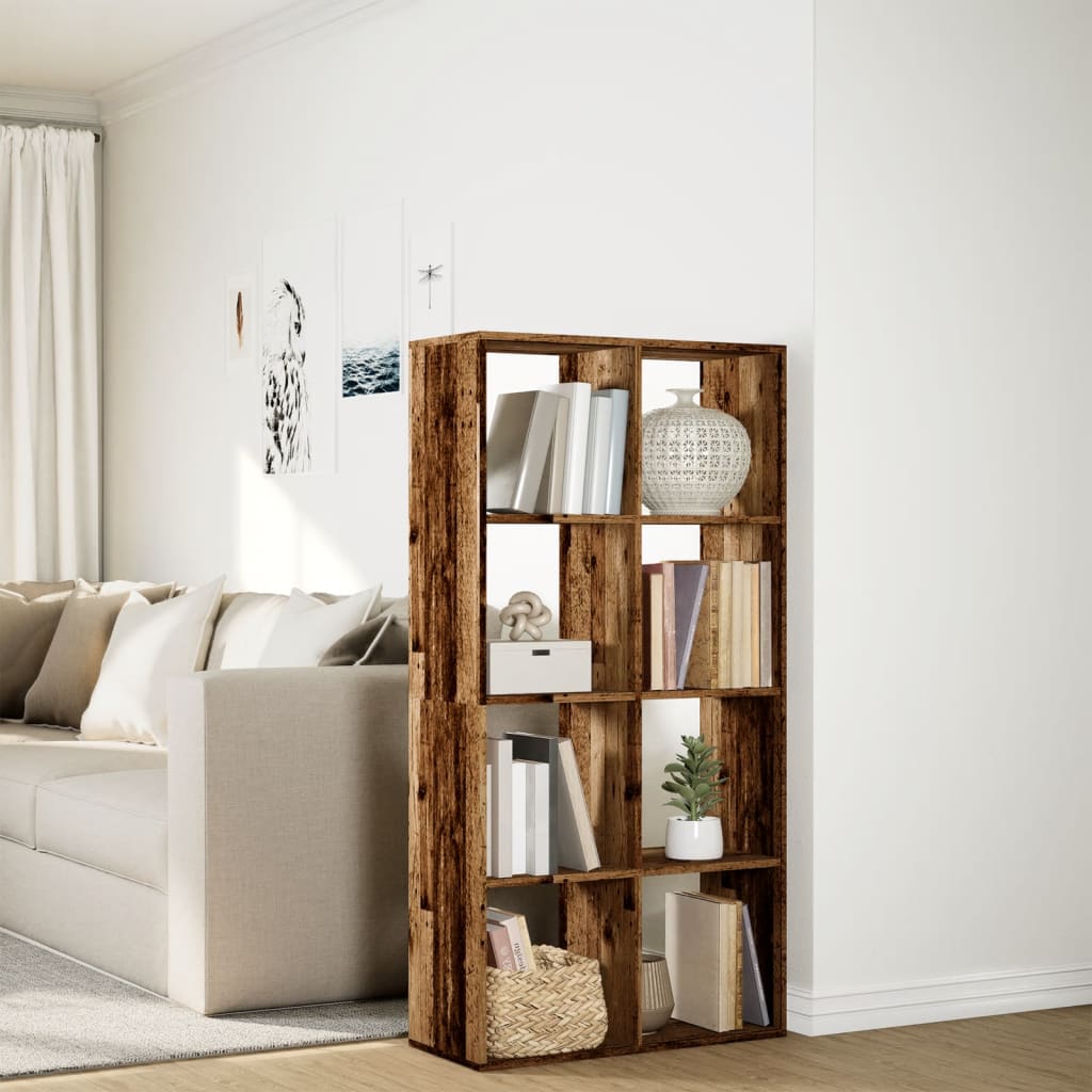 Romdeler bokhylle gammel tre 69,5x29x137,5 cm konstruert tre