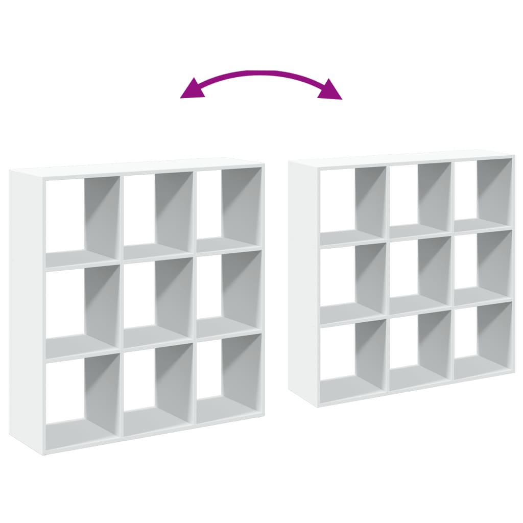 Romdeler bokhylle hvit 102x29x103,5 cm konstruert tre
